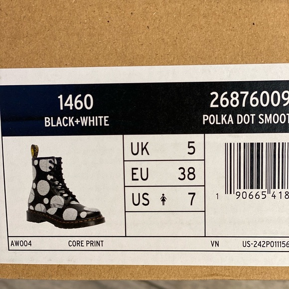 Dr martens polka dot lace up combat leather boot size US7 - Picture 6 of 6
